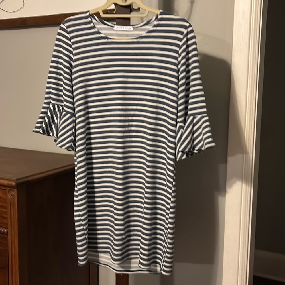 Chris & Carol Ruffle Sleeve Dress